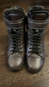 Santoni gefütterte Sneaker Stiefel High Heel braun Leder Damen Schuhgröße EU39,5 - Bild 1 von 6