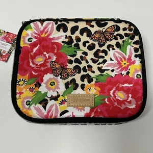 NEW BRIGHTON Garden Spots Leopard Jewelry Case Travel Zip Around Case Box - Picture 1 of 7