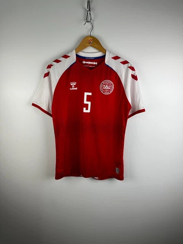 DENMARK 2021 2022 #5 Maehle Home Football Shirt Soccer Jersey Hummel Size M Cover