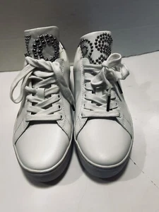 MICHAEL Michael Kors Mindy Platform Sneaker Optical White/Silver 6.5 - Picture 1 of 6
