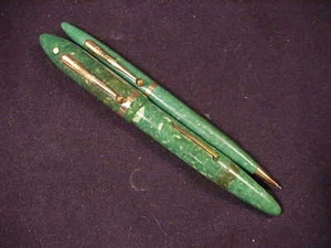 # SHEAFFER LIFETIME OVERSIZED FOUNTAIN PEN/PENCIL, JADE GREEN. GFT, LF,1928/1933 - Picture 1 of 10