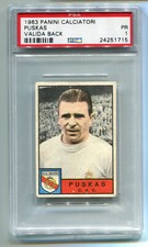 1963 Panini Calciatori Inverted Valida Back Ferenc Puskas PSA 1 WC soccer card