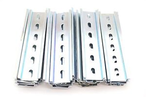 30 Pieces DIN Rail Slotted Steel Zinc Plated RoHS 6 in. long 35mm 7.5mm 15 ft.