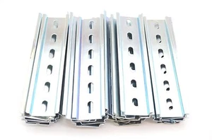 30 Pieces DIN Rail Slotted Steel Zinc Plated RoHS 6 in. long 35mm 7.5mm 15 ft. - Picture 1 of 3