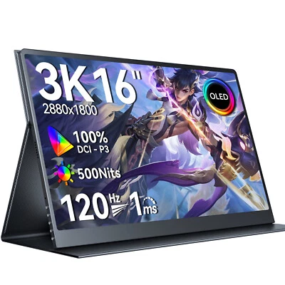 UColor O2 16" OLED Portable Monitor 120Hz 3K Gaming Monitor 16:10 Second Display - Image 1 of 4