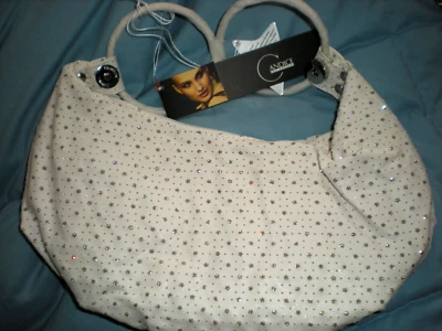 Bolso de Mano Rosa con Brillos Imitación Cuero Marca CANDICE Los Angeles - Nuevo con Etiquetas Foto 1 de 4