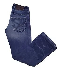 Armani Exchange A/X Mens J101 Lt. Destroy Bootleg Denim Jeans 28x32 Dark Blue - Picture 1 of 11