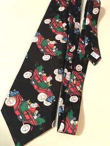 JT BECKETT BLACK & RED SANTA Hot Rod Christmas Neck Tie Made In USA! 100% Silk - Picture 1 of 5
