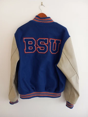 Vintage BOISE STATE UNIVERSITY LETTERMANS JACKET Football Basketball College Cover