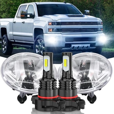 Luces antiniebla bombillas de parachoques delanteras lente transparente para Chevrolet Silverado 2500 HD 2015-19 Foto 1 de 4