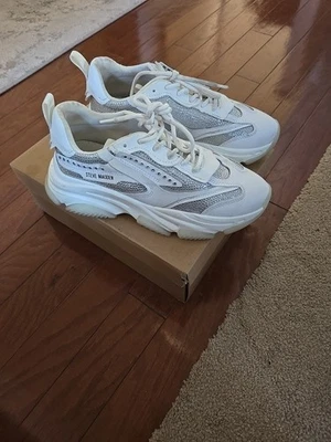 Zapatos Steven Madden Talla 11 Bling Bling Blanco! Con caja Foto 1 de 4