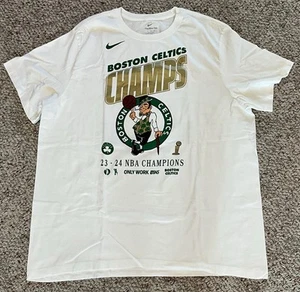 Nike Boston Celtics 23-24 NBA Champions Leprechaun Roster White T-Shirt Mens XXL - Picture 1 of 5