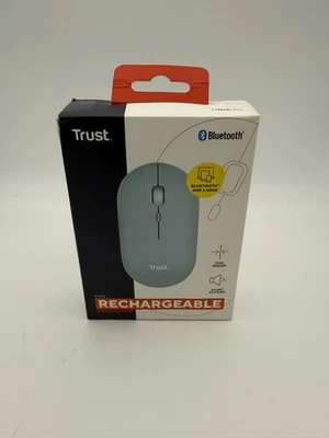 Ratón Bluetooth recargable Trust Puck - azul silencioso y delgado Foto 1 de 3