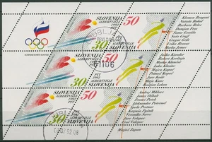 Slowenien 1992 Olympia Albertville Kleinbogen 6 K gestempelt (C90293) - Bild 1 von 1