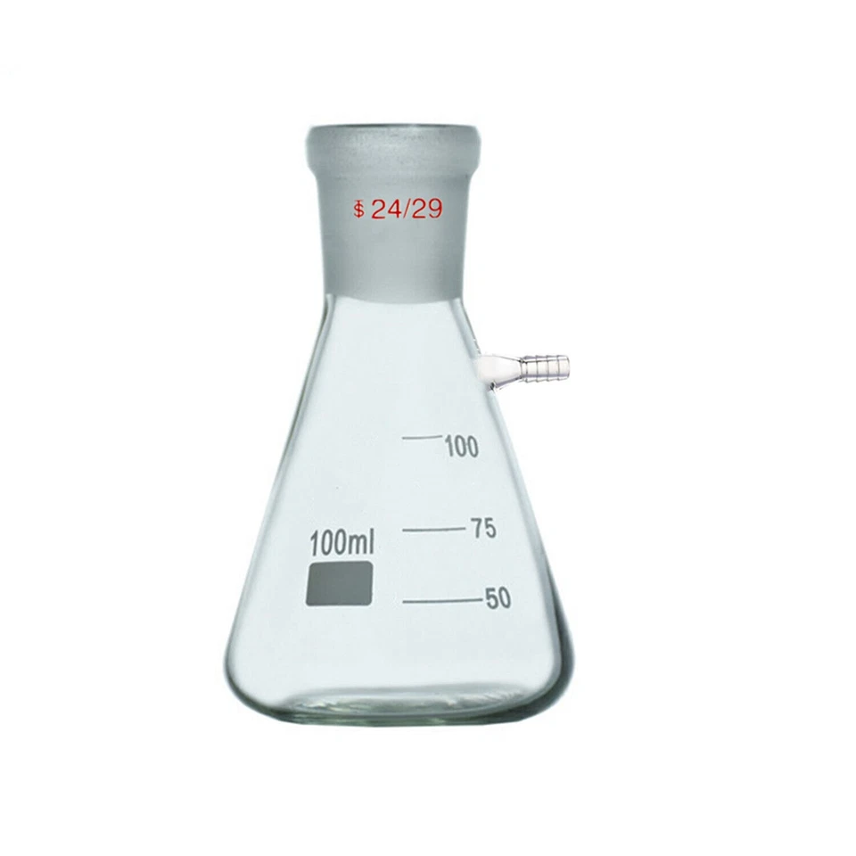 100ml 24/29 Glass Filtering Flask Lab Chemistry Filtration Bottle - Image 1 of 1