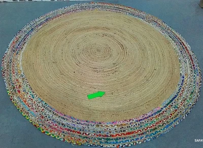 IVORY LBEIGE 7'-0" x 7'-0" Broken Thread Rug Reduced Price 1172783657 CAP207B-7R - Image 1 of 4