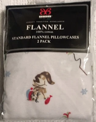 BIBB 2 Pk GATOS GATITOS 🐈 FUNDAS DE ALMOHADA DISEÑO FRANELA STND 💯 Algodón NUEVO EN PAQUETE Foto 1 de 2