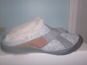 JSport Jambu Damen 10M Graham grau Strick Fleece Criss Cross Pantolette Slide Clogs - Bild 1 von 3