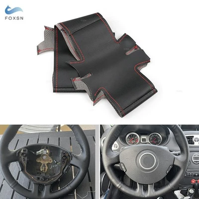 Cubierta de costura manual volante cuero NEGRO para Renault Clio 3 RS 2005-2013 Foto 1 de 4