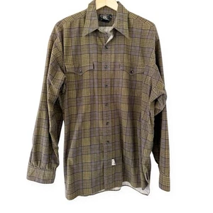 RRL Flannel Shirt Men's L Plaid Ralph Lauren Double RL Work Shirt Cotton Pockets - Picture 1 of 9