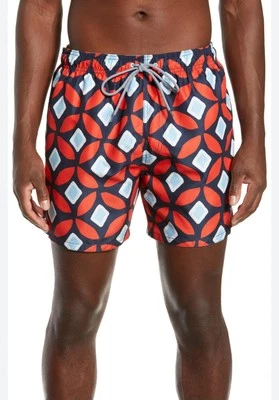 Ted Baker London Lined Print Swim Geometric Trunks Size 4 W 32 - Image 1 of 4
