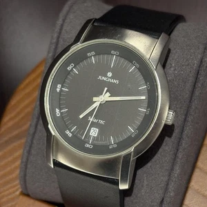 Junghans Solar Tech 4411 Gray Black Analog Men's Watch Working Item - Picture 1 of 8