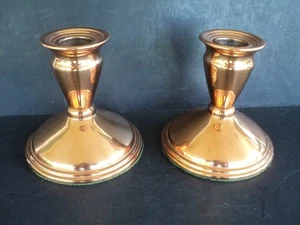 ~Vintage Pair of 4" Copper Taper Candle Sticks/Holders~Coppercraft Guild~USA - Picture 1 of 4
