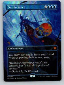 Magic the Gathering Foil Omniscience Borderless Foundations MTG Free Shipping! - Picture 1 of 1