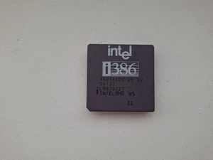 386DX Intel A80386DX-25 IV SX133 rare specold intel 386 logo vintage CPU GOLD - Picture 1 of 2