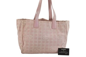 echt Chanel New Travel Line Schultertasche Beuteltasche Nylon Leder rosa 8085M - Bild 1 von 10
