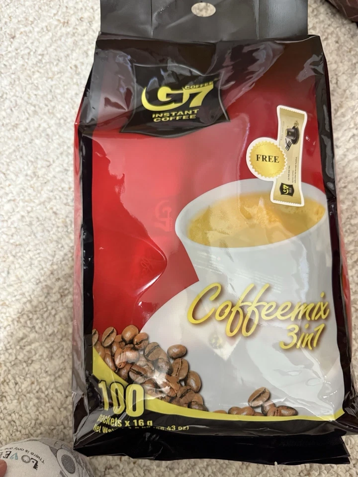 Café vietnamita instantáneo G7 3 en 1 (100 palitos) x 16 g regalo gratis Foto 1 de 1