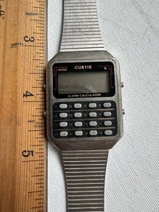Curtis Rate Calculator wrist WATCH -VINTAGE 1980's Wristwatch, Needs Battery - Picture 1 of 5