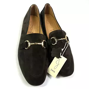 Joie Suede Loafer Mules Gold Hardware Slip On Comfort Shoes Size 7.5 Chic Casual - Picture 1 of 10