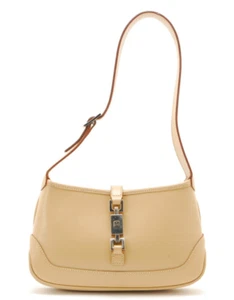 GUCCI Jackie Shoulder Bag Beige Leather Authentic - Picture 1 of 10