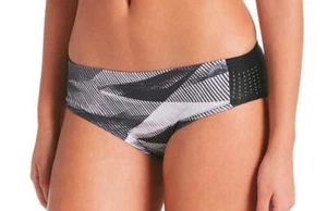 Nike Line Up Mesh Sides Hipster Bikini Swim Bottom- Black / White, Choose Size - Picture 1 of 4