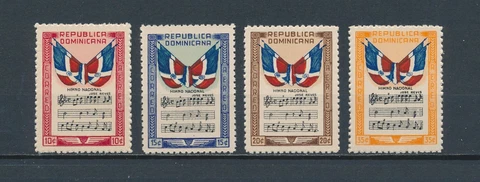 Dominican Republic   C57-60 MNH, Flag and Anthem 1946 Cover
