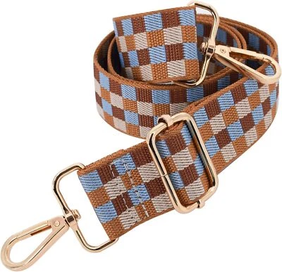 Bandolera de repuesto con correa bandolera ancha bolso de mano y monedero a cuadros-herrajes dorados  Foto 1 de 4