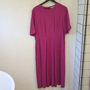 Boden Women's Pleated Midi Dress Magenta 14 Regular - Picture 1 of 11