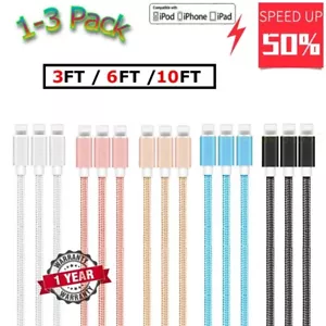 Pack Fast Charger USB Cable For iPhone 7 8Plus iPhone 8 11 12 13 14 Pro Max - Picture 1 of 6