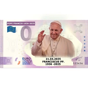 Zero Euro Souvenir Banknote Tod Papst Francesco- Pope Francis - Bild 1 von 1