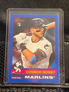 Connor Norby RC 2025 Topps Heritage Dark Blue Border #136 Marlins - Picture 1 of 2