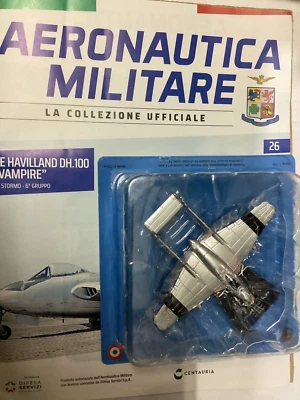 Aeronautica  militare DE HAVILLAND DH.100 VAMPIRE ,  1:100,  nuovo die-cast - Immagine 1 di 4