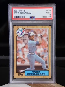 1987 TOPPS TONY FERNANDEZ #485 MLB BASEBALL CARD TORONTO BLUE JAYS | PSA 9 MINT - Picture 1 of 3