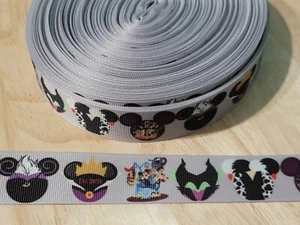 5 Yards 1" villains Grosgrain Ribbon Hair Bow Supplies. - Picture 1 of 1