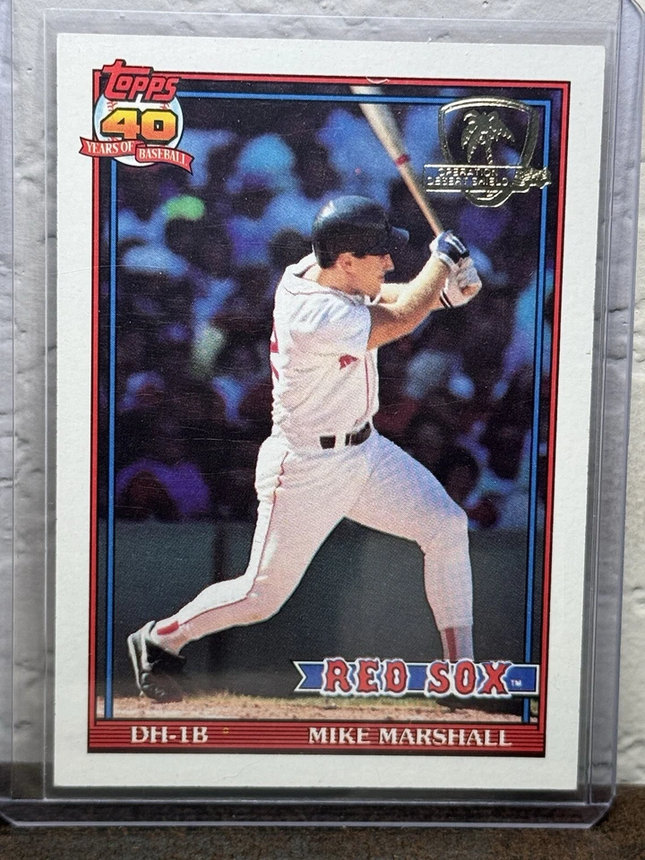 1991 Topps Operation Desert Shield #356 Mike Marshall Boston Red Sox NM 2 - Image 1 of 2