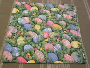 Vtg PASTEL EASTER EGGS Spring Easter Cotton Tablecloth ( 94" x 58" ) - Picture 1 of 7