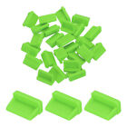 25pcs USB Type A Port Plugs Covers Caps Silicone Anti Dust Protector, Green
