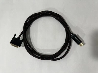 Braided HDMI to DVI Cable, Full HD, Black 8FT Radio Shack 8' - Image 1 of 3
