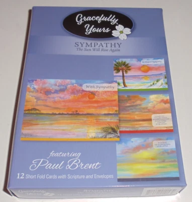 BOX 12 Christian SYMPATHY Greeting Cards, Inspirational Verse & Bible Scripture - Image 1 of 4