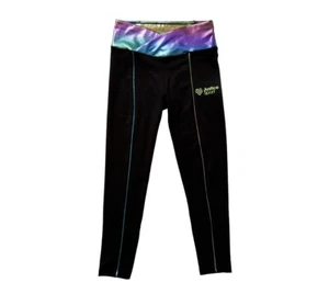Justice Girls XL J-Sport Cross Waistband Pants Piped Active Leggings Black - Picture 1 of 5